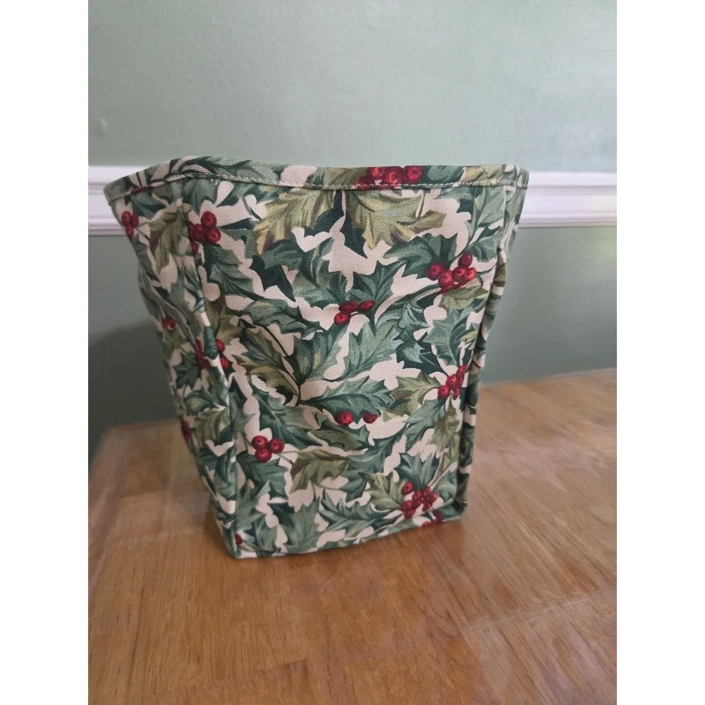 Longaberger Small Square Basket Liner Holly Pattern 5